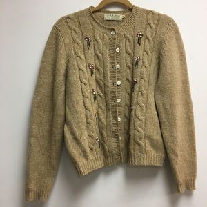 Vintage L.L. Bean Cardigan with Floral embroidery